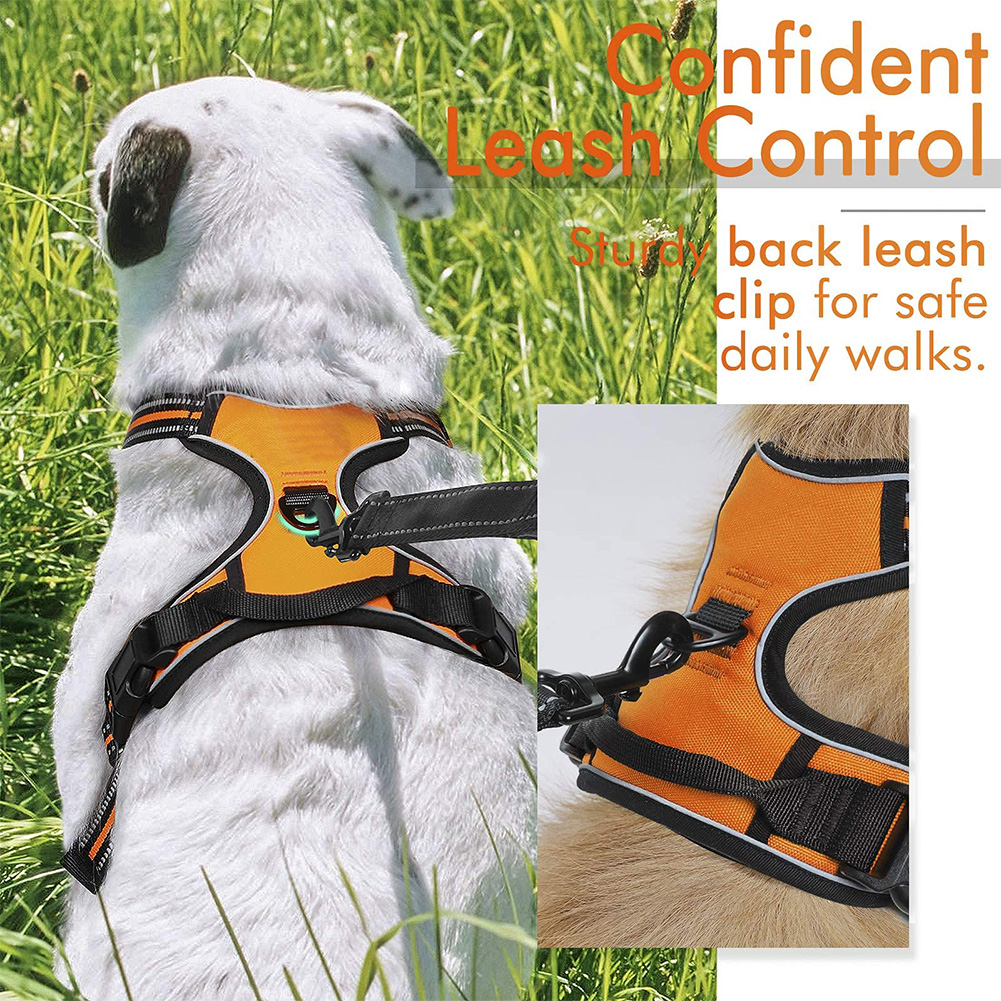 Pet Harness for Large Dogs No Pull Service No Choke Collar Reflective Vest Easy Control Handle Comfortable for Outdoor Walking