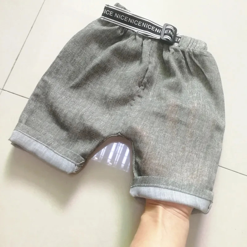 Summer fashion boys soft denim pocket shorts jeans girls casual Trouser childrens clothing diagonal 110 250303