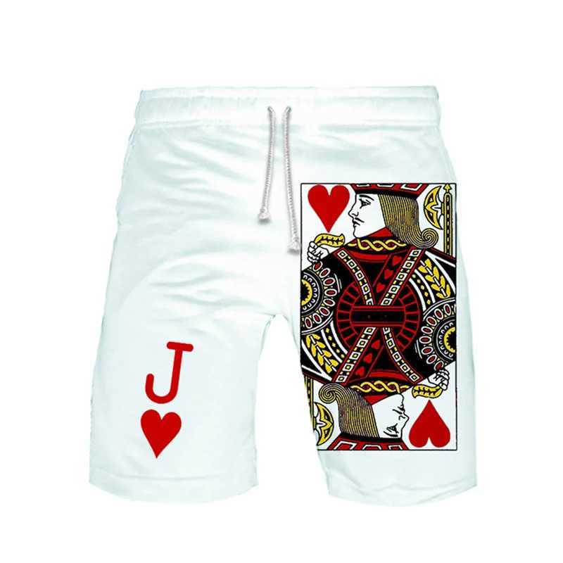 Playing Cards Poker K A Sport Running Short Pants KING QUEEN Swimming Trunk Pants Quick-drying Movement Surfing Shorts SwimwearT250304