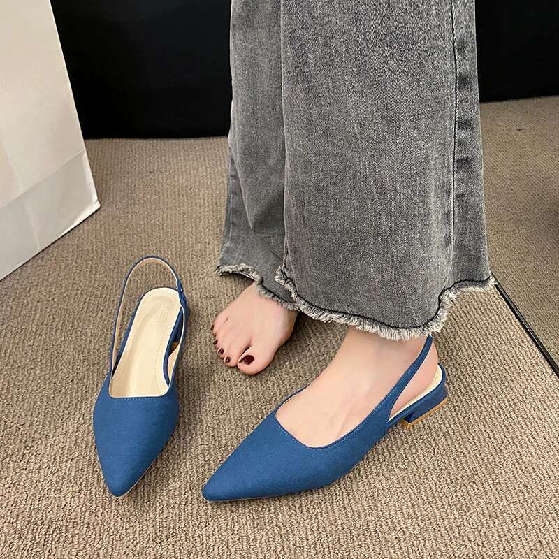 High Quality 2025 Ladies Shoes Slip-on Women's Fashion Sgbacks Office and Career Hot Sale Plus Size Toe Cap Sandals