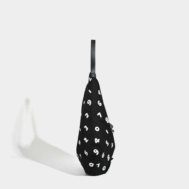 Tote Bag Simple Digital Printed Canvas Bag Versatile Hexagonal Bag Basic Single Shoulder Bag 250315