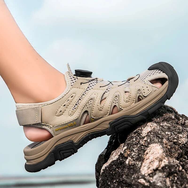 Summer Genuine Mens Casual Outdoor Leather Sandals for Men Beach Roman mens Shoes