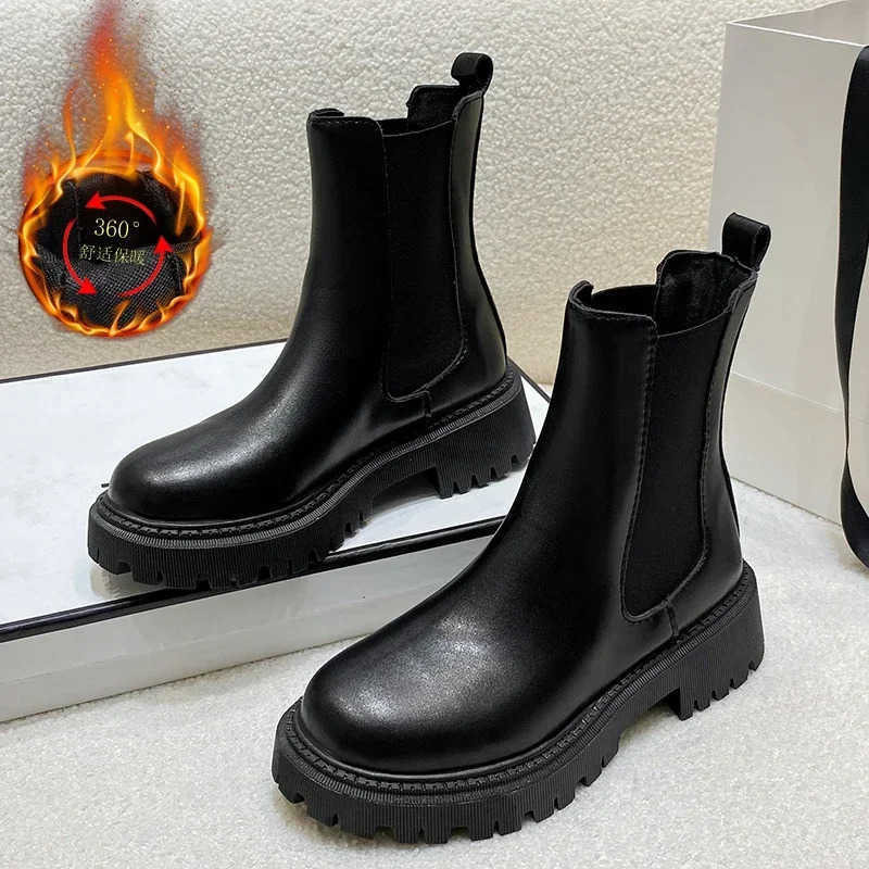 2024 boots new thick-soled wens winter shoes for wen autumn fion thick-soled short boots for wen Z250304