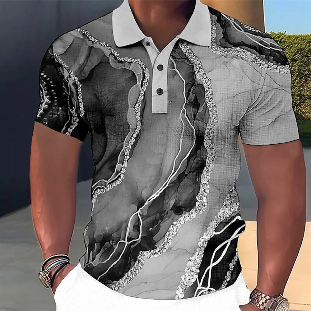 MenS Polo T-Shirt 3d Colorful Printed Fashionable MenS Clothing Street er Short Sleeve Oversized Shirt And Blouse 250304