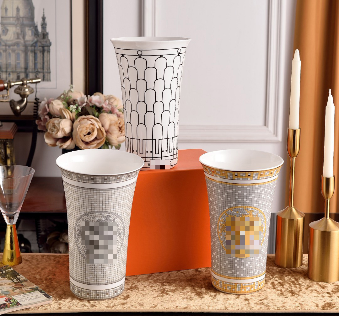 European style new mosaic bone china vase study, desktop living room, hotel villa area model room B5