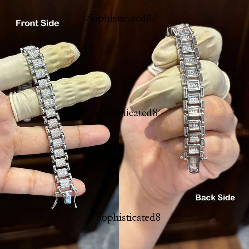 EWYA 2024 Original Full 1mm D Color Moissanite Dia Cuban k Bracelet For Men Women Unisex Sier 10mm Wrist Bracelets