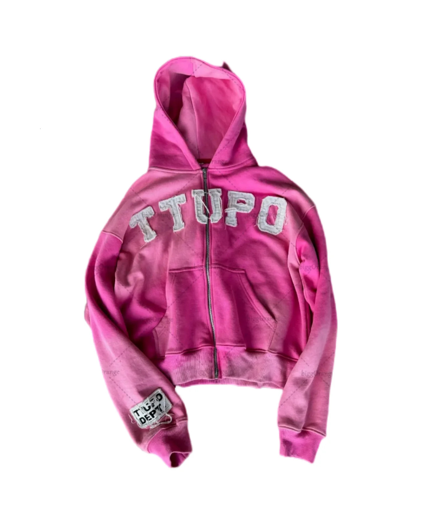 Y2k Digital Splicing Harajuku Sweatshirt American Street Mens and Womens Retro Clothing High Street Fashion Zipper Sweatshirt 250303