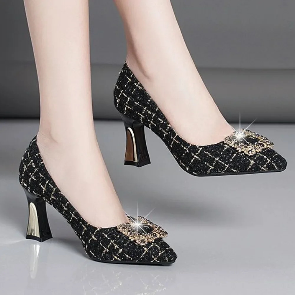 High Heels Women Spring Bling Pointed Toe Thin Heels Women Shoes Sexy Dress Wedding Pumps Heeled Shoes Zapatos De Mujer 250228