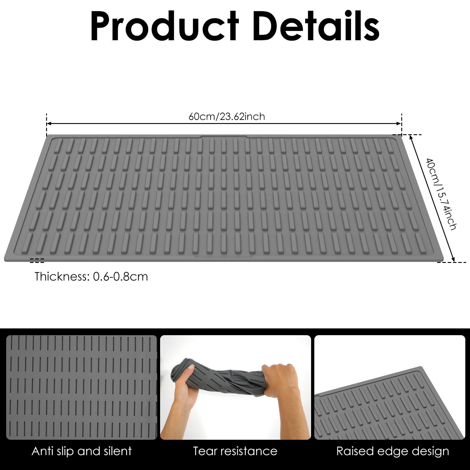 Cat Litter Mat Pet Waterproof Silicone Nonslip Toilet Litter Washable Wear-resistant Mat Cat Litter Catcher Pad