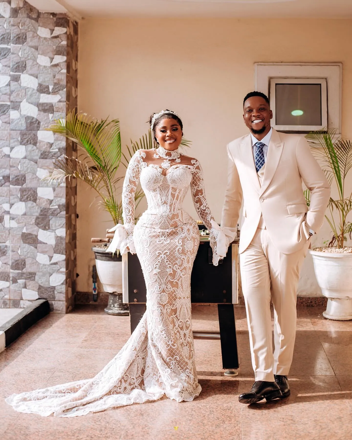 Arabic Aso Ebi Illusion Mermaid Wedding Dresses Floral Lace applique Full Sleeves Vintage Charming Bridal Gowns customsized