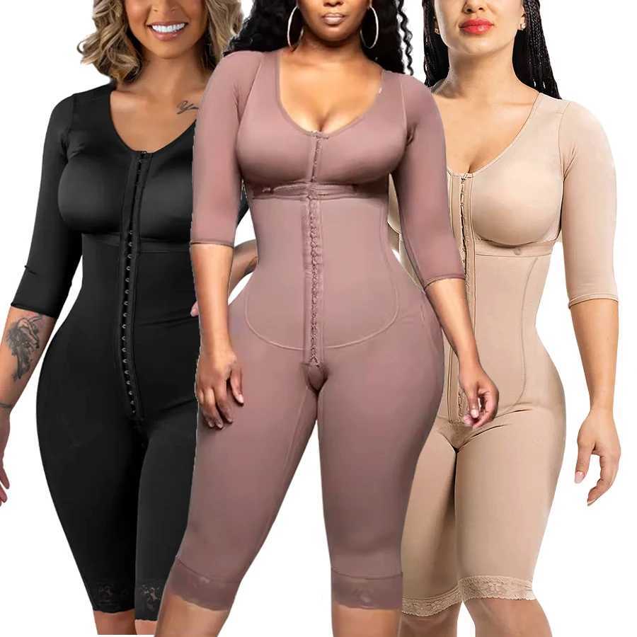 Full Body Colombian Girdles Shaper High Compression Bodysuits Postoperative Postpartum Lipo Arm Slimmer Waist Reducing ShapewearXJ250304