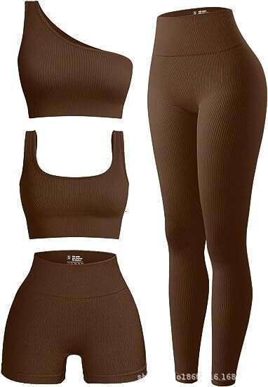 Yoga outfit for women short sleeved sports fiess Pilates training suit top, high-end four piece set, 2025 temperament versatile new trendy clothing in