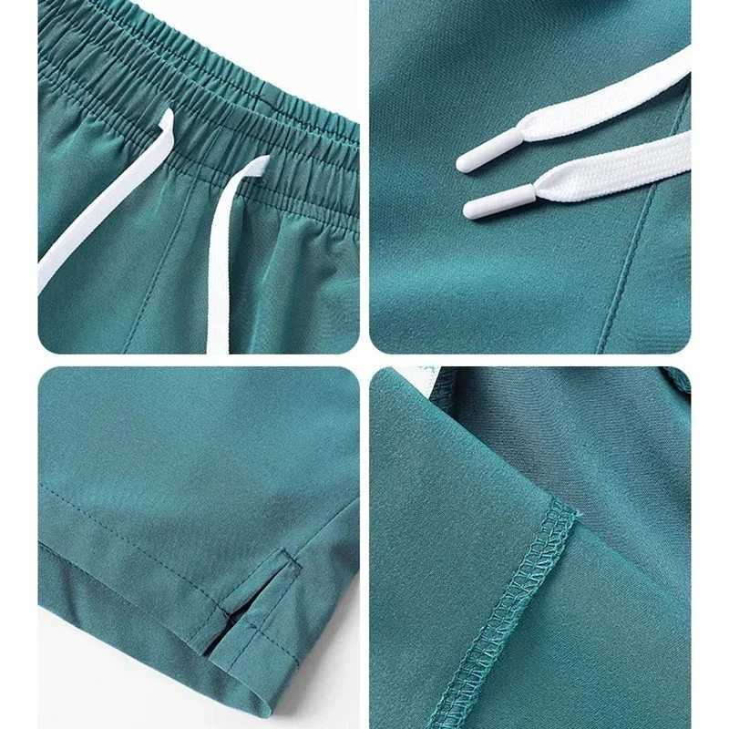 New Mens Fitness Lightweight Sweatpants Summer Casual Pockets Shorts Basic Solid Color Short Pants Jogging Beach Shorts MenT250304