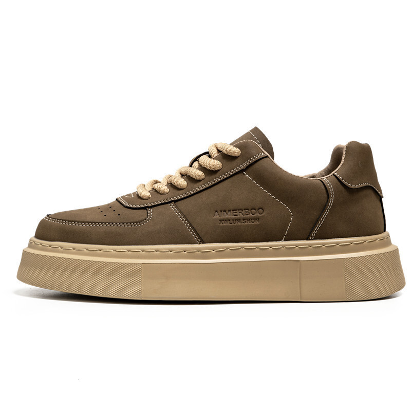 2025 Spring/summer New Niche Design High-quality Leather Breathable Low Cut Outdoor Work Sports Shoes Thick Soled Fashionable Korean Version Men'