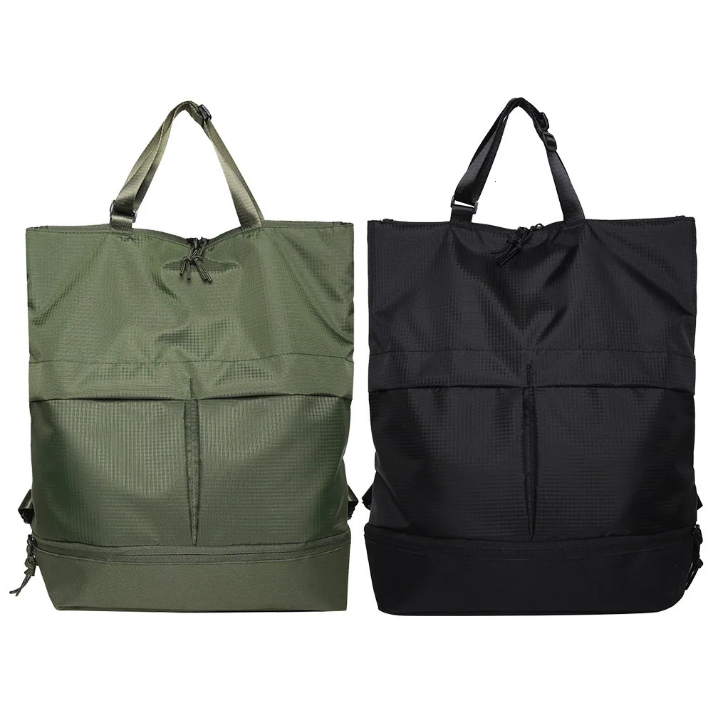 Ship from US Unisex Leisure Handbag Lightweight Women Men Carry On Backpack Large Capacity Solid Color Multifunctional Versatile Outdoor Bag 250304FBB