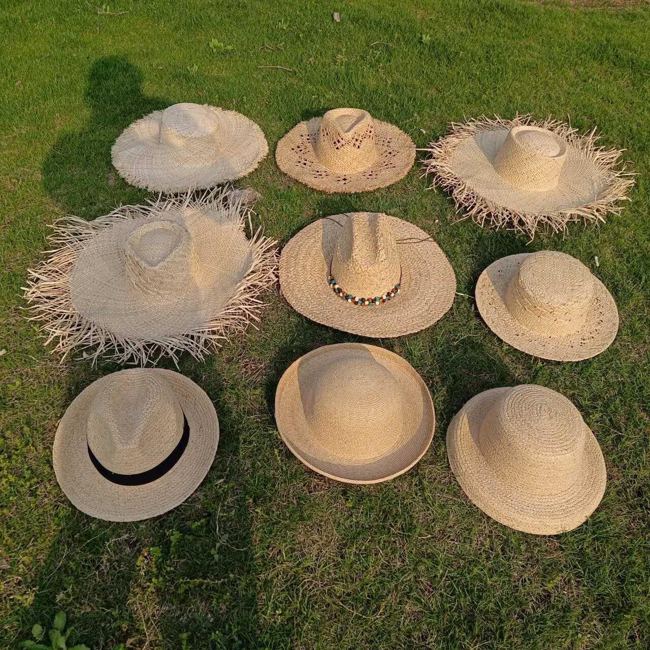 Raffia str hat womens bohemian str hat womens vacation sun hat beach summer vacation jazz hat Panama sun hatXJ250304