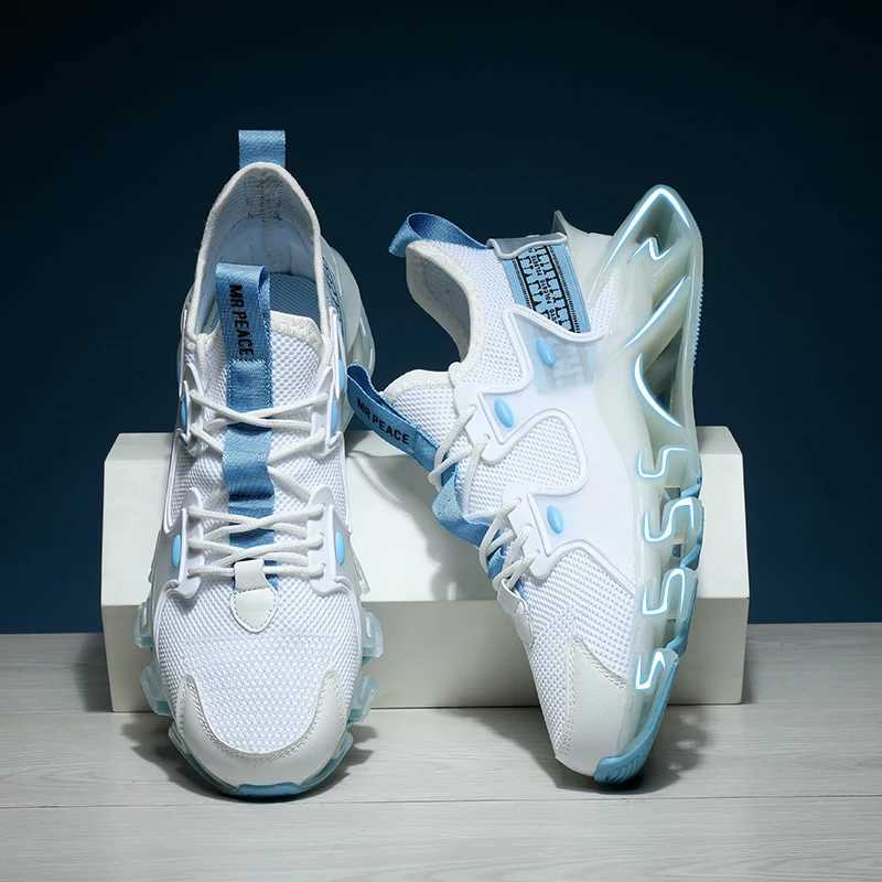 Hot Sales Trend Mens Blade Running Shoes Breathable Sneakers Jogging Shoes Fashion Antiskid Damping Sport Shoes Casual SneakersC250304