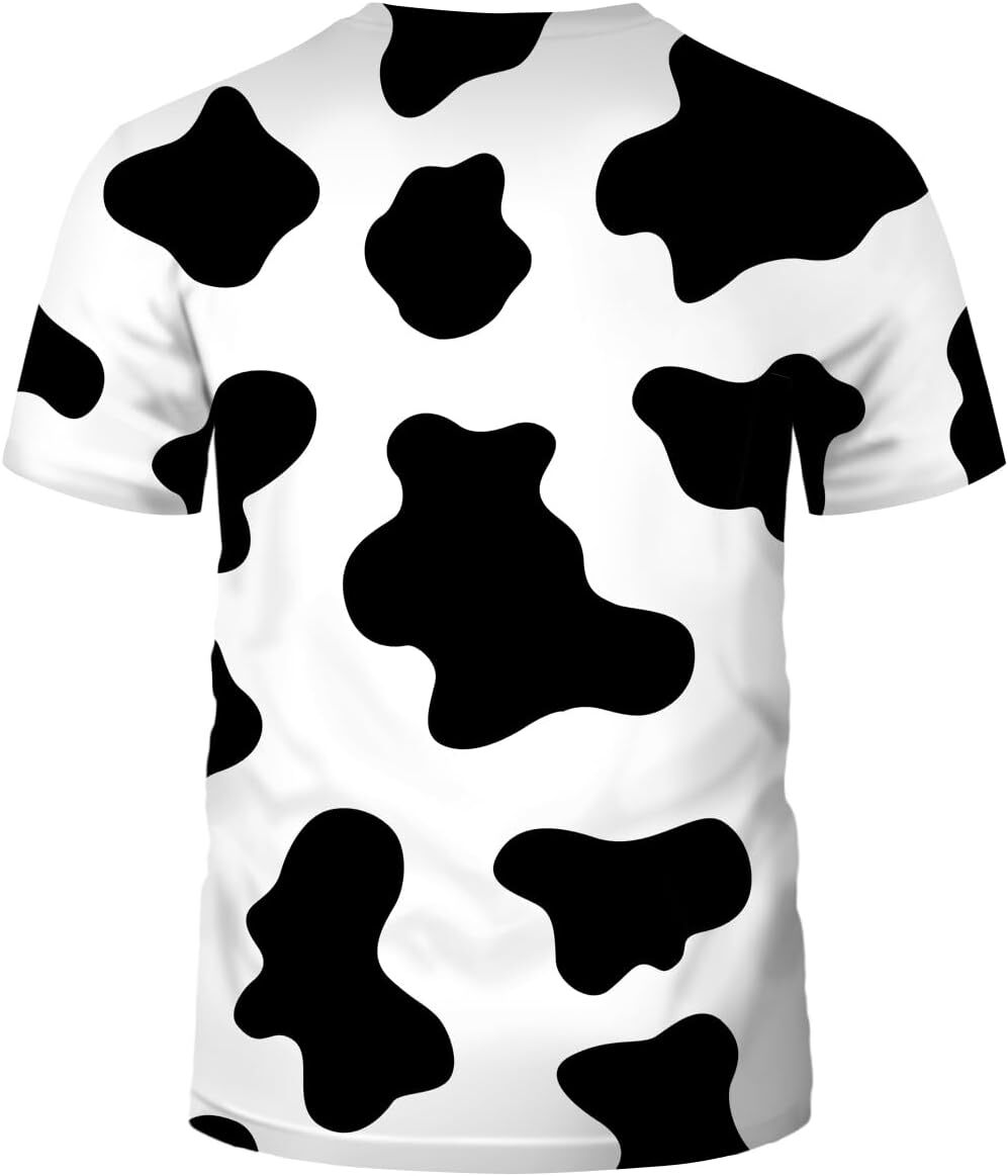 Mens T shirt Men Women 3D Cow Print Funny Short Sleeve Tshirts Fashion Crewneck T-Shirts tee Casual tops summer clothes Cute pattern cool