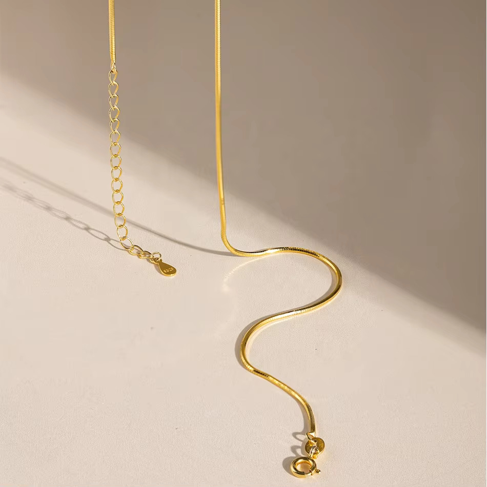Nagosa Fine Jewelry Solid Real 14k Gold Vermeil Chain Sterg Sier Round Snake k Necklaces for Women