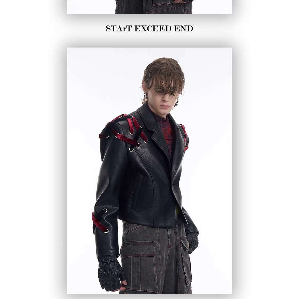Men's STA short leather jacket men's spring new slim fit motorcycle set leather jacket