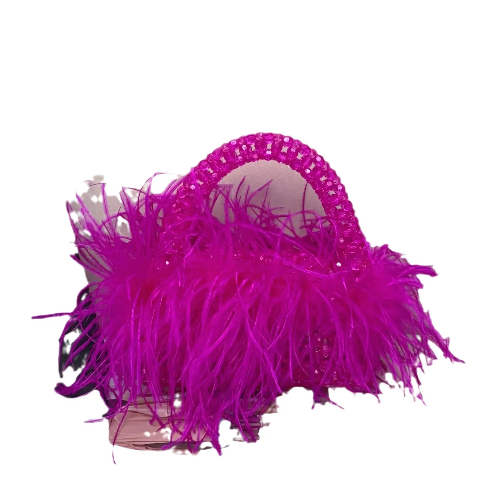 Bird feather bead candy color mini square handbag hard cross body bag fashion social event 250303