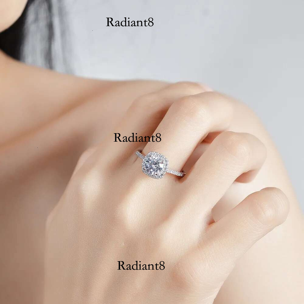 100% Real Moissanite Ring Adjustable Size S Sliver D VVS1 Pass Dia Test Pen GRA Certificate Plating Rings for Women