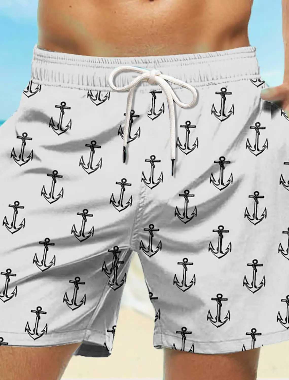 Hawaii Mens Swimwear Shorts 3D Print Beachwear Sexy Swim Trunk Men Surf Board Short Drawstring Trunk Quick Dry ShortT250304