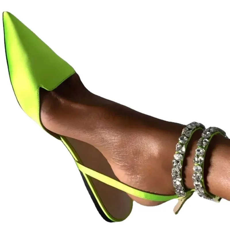 Wens Luxury Pointed Toe Flat Sandals 2025 Summer New Fi Solid Slippers Sexy Party Wedding Shoes for Wen Zapatos Mujer Z250304