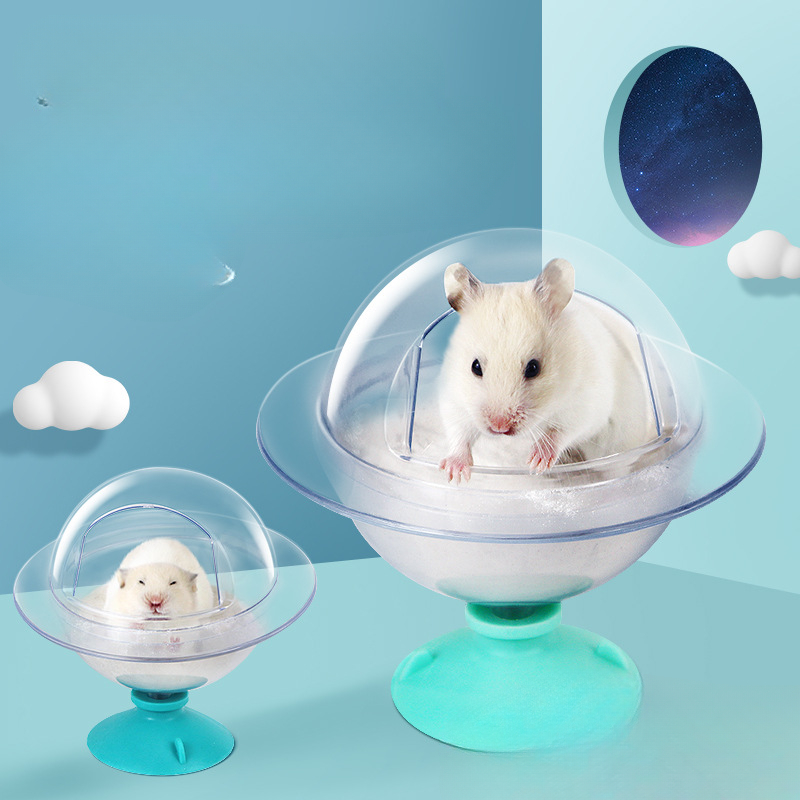 Panoramic Transparent Hamster Bathroom Small Animal Golden Silk Bear Bathtub Splash Proof Sand Bath Dual Purpose Nest Toilet