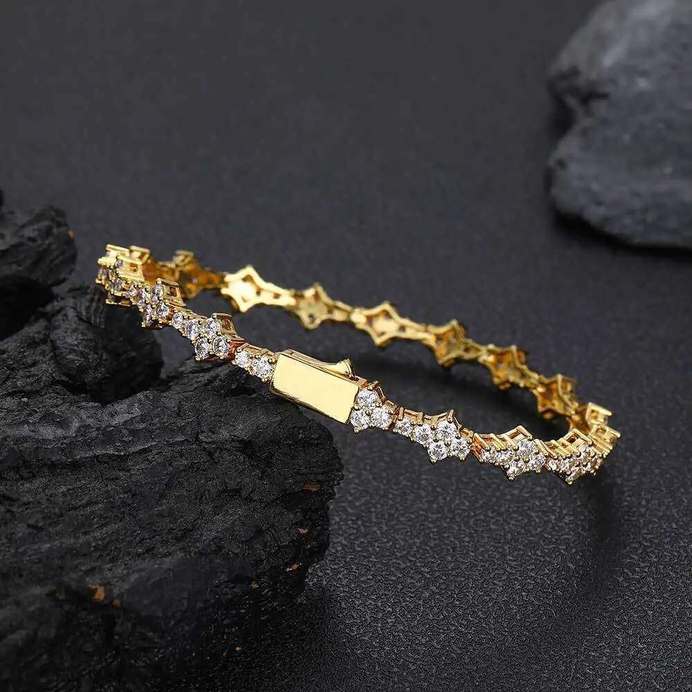 Iced Out Cubic Zirconia Tennis Bracelet Layering Bracelets Trendy Stuff for Men Women