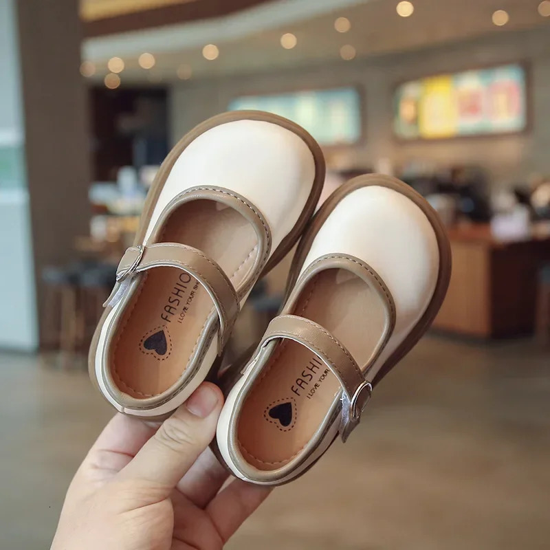Girls PU Leather Shoes Princess Spring Black Softsoled Children Kids Loafer Size 2136 Footwear 250303