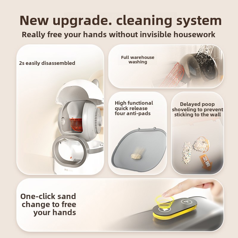 Automatic cat litter box, oversized intelligent electric cleaning cat toilet, closed shit shoveling to prevent sand splashing