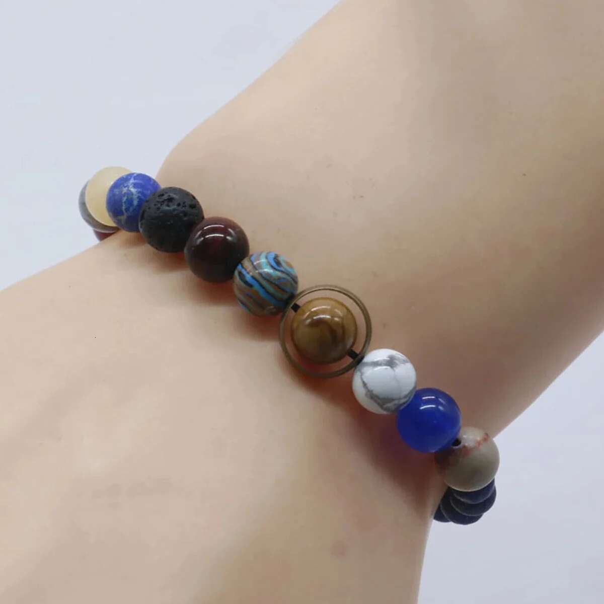 Cosmic Solar System Eight Planets Handmade Beaded Stretch Bracelet Couple Friend Sky Trendy Jewelry Gift