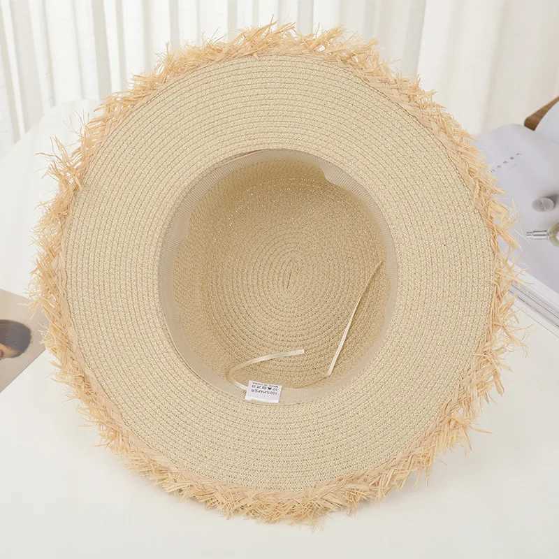 Tassel Female lace bow bowknot str hat Summer Women ladies casual floppy Sun hat Ribbon Sunscreen c for beachXJ250304