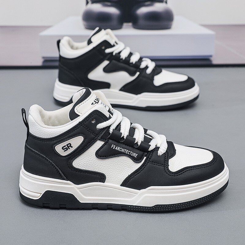 2025 Wholesale Designer New Outdoor Fashion Lightweight Leather High Top Men s Multi Functional Thick Bottom New Trend Sports And Leisure Board Shoes