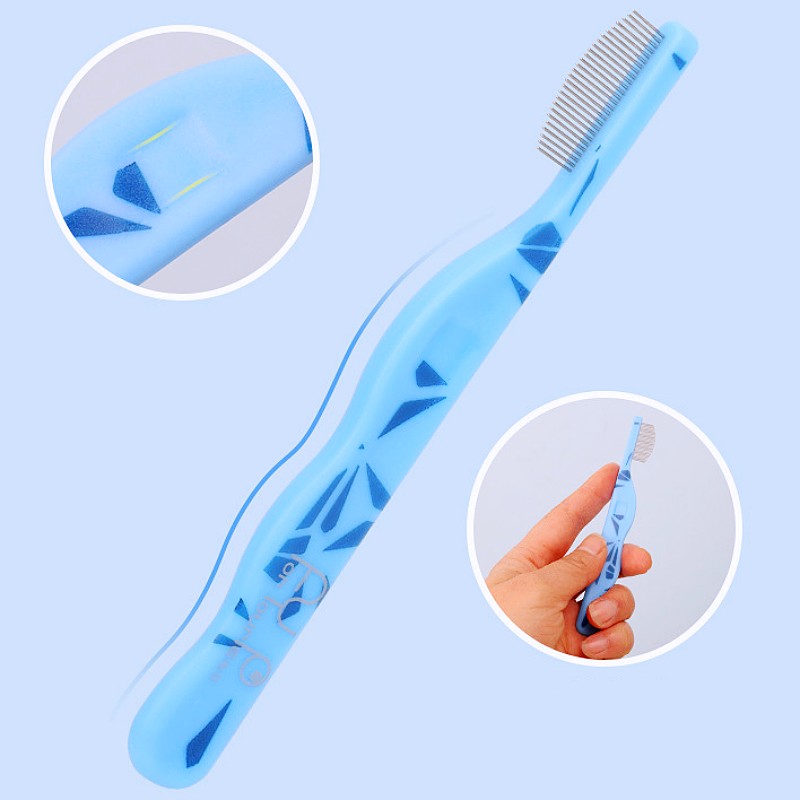 Dog Comb Small Head Dog Brush Dense Tooth Comb for Dogs Face Cleaning Cat Brush Pet Hair Remover Comfortable Handle Dogs Comb