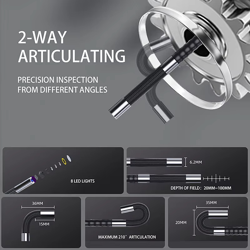 Two Way Articulation Borescope 1080P HD Steerable Endoscope Camera 4 3INCH LCD Monitor For Wall Engine Hole Camera