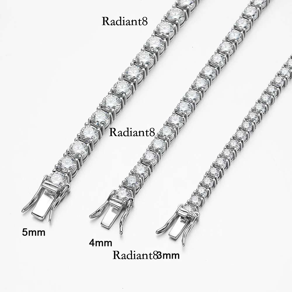 Serenity 3mm 4mm 5mm 6.5 D Color VVS1 Moissanite Tennis For Women Man Anniversary Gift S Sier Bracelet Hand Chain