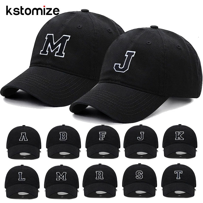 Initial Letter AZ Black Baseball Cap For Men Womne High Quality Soft Cotton Embroider Fashion Team Sport Visors Caps 250228