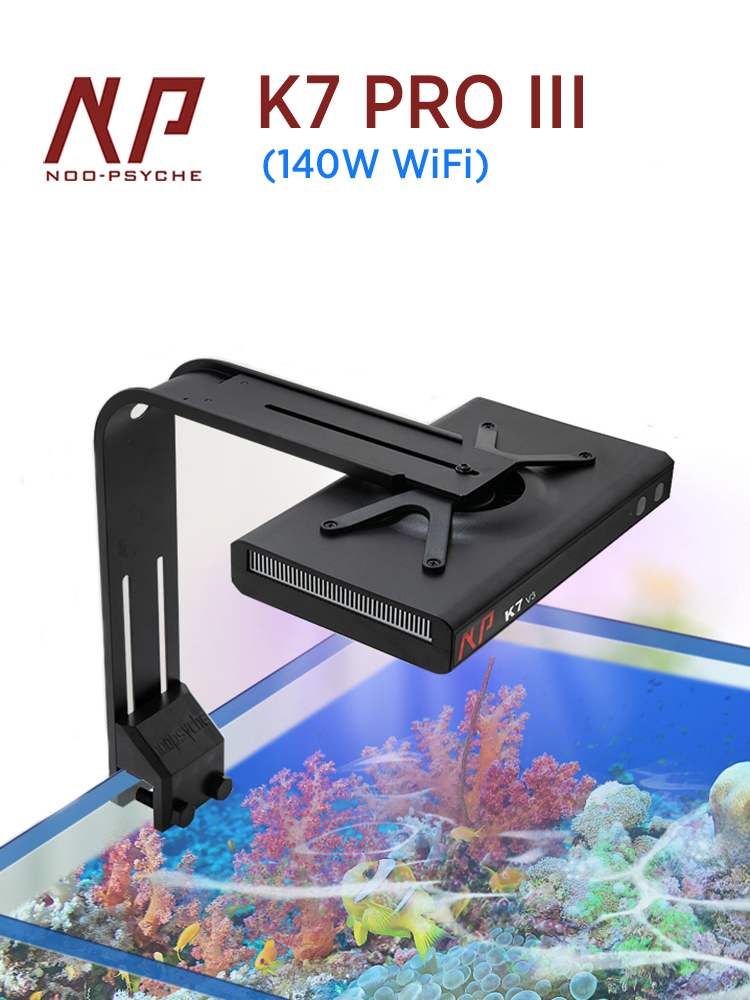 Noo-Psyche K7 Pro V3 140W WiFi Sunrise Sunset Programmable Full Spectrum Saltwater Aquarium LED Light for Marine Reef Fish Tank