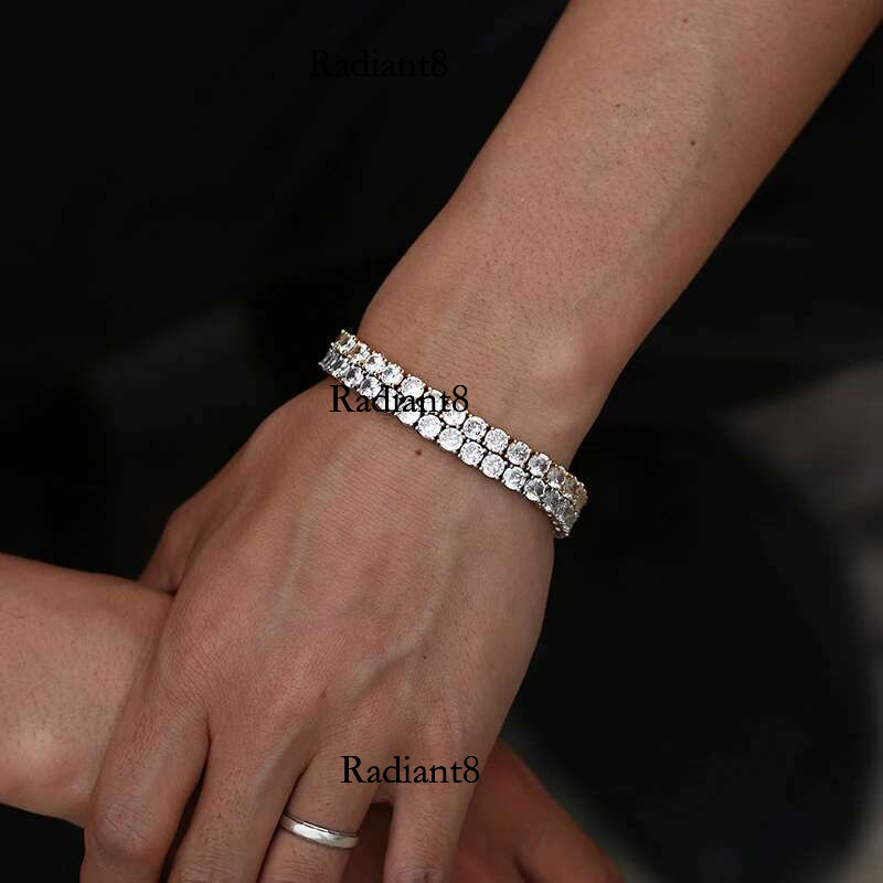 Tezzc 3-6.5mm New Style Full Moissanite Tennis Bracelet S Sterg Sier with GRA Dia Bracelets for Women Man engagement
