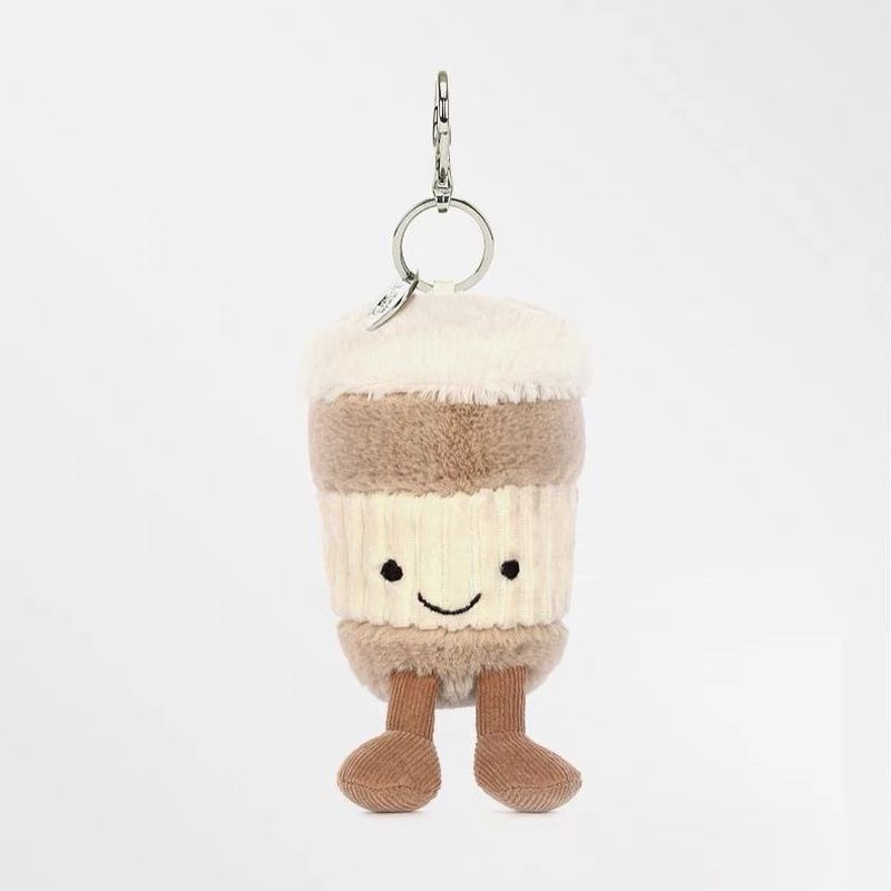 New Jelly Cat 15cm Fun Coffee Cup Super Cute Pendant Decoration Accompanying Cup Bag Hanging Decoration Keychain Cute Gift
