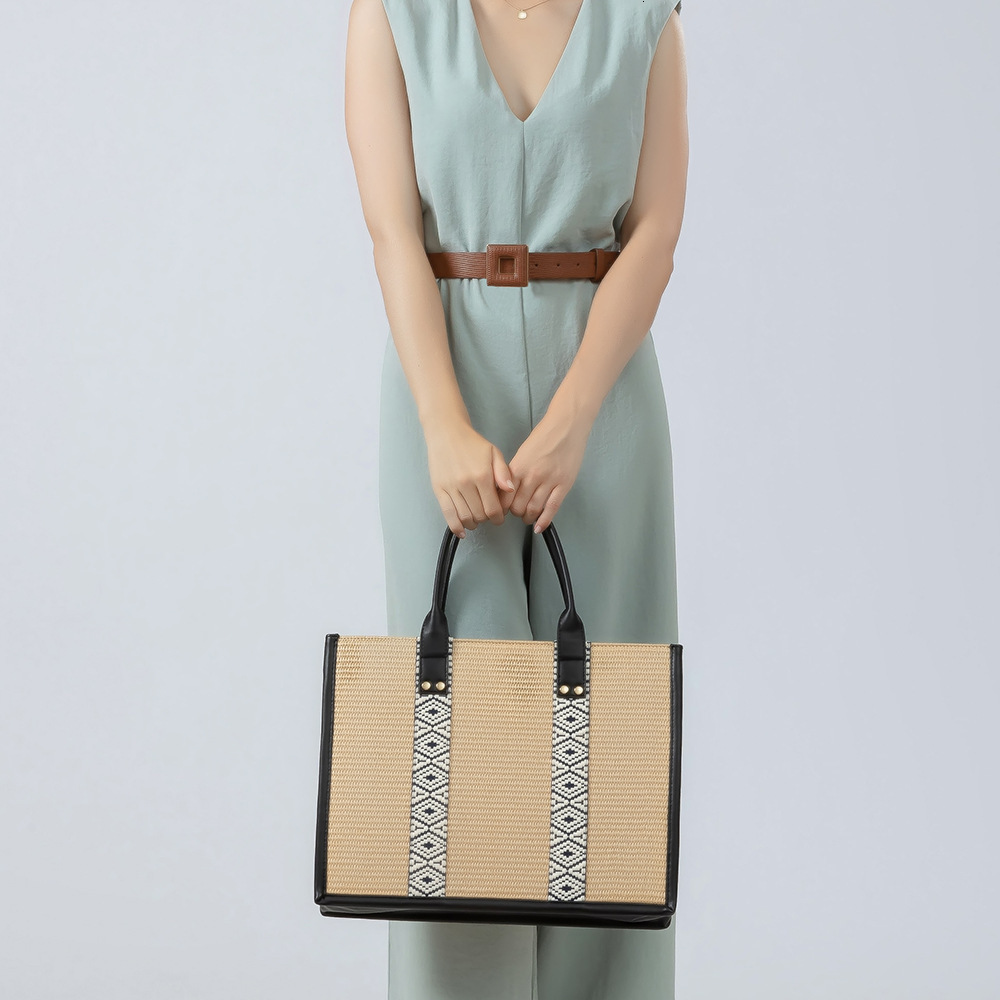 Grass Large Capacity Woven Tote New Commuting Women's Bag, High-End Feeling