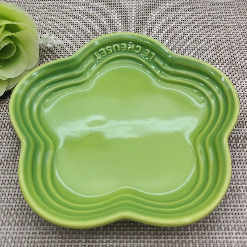 Plum Blossom Small Plate 14cm Sauce Plates French Cool Color Cake Dish Gradual Spit Bone Dishs Tableware Ceramic Dessert