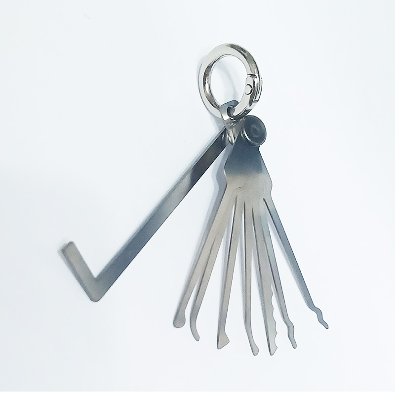 New Arrival Mini Pocket Lock Pick 7 PCS With 1 PCS Tesnsion Tool Stainless Steel DIY Small Easy Carry Lockpick Locksmiths Tool