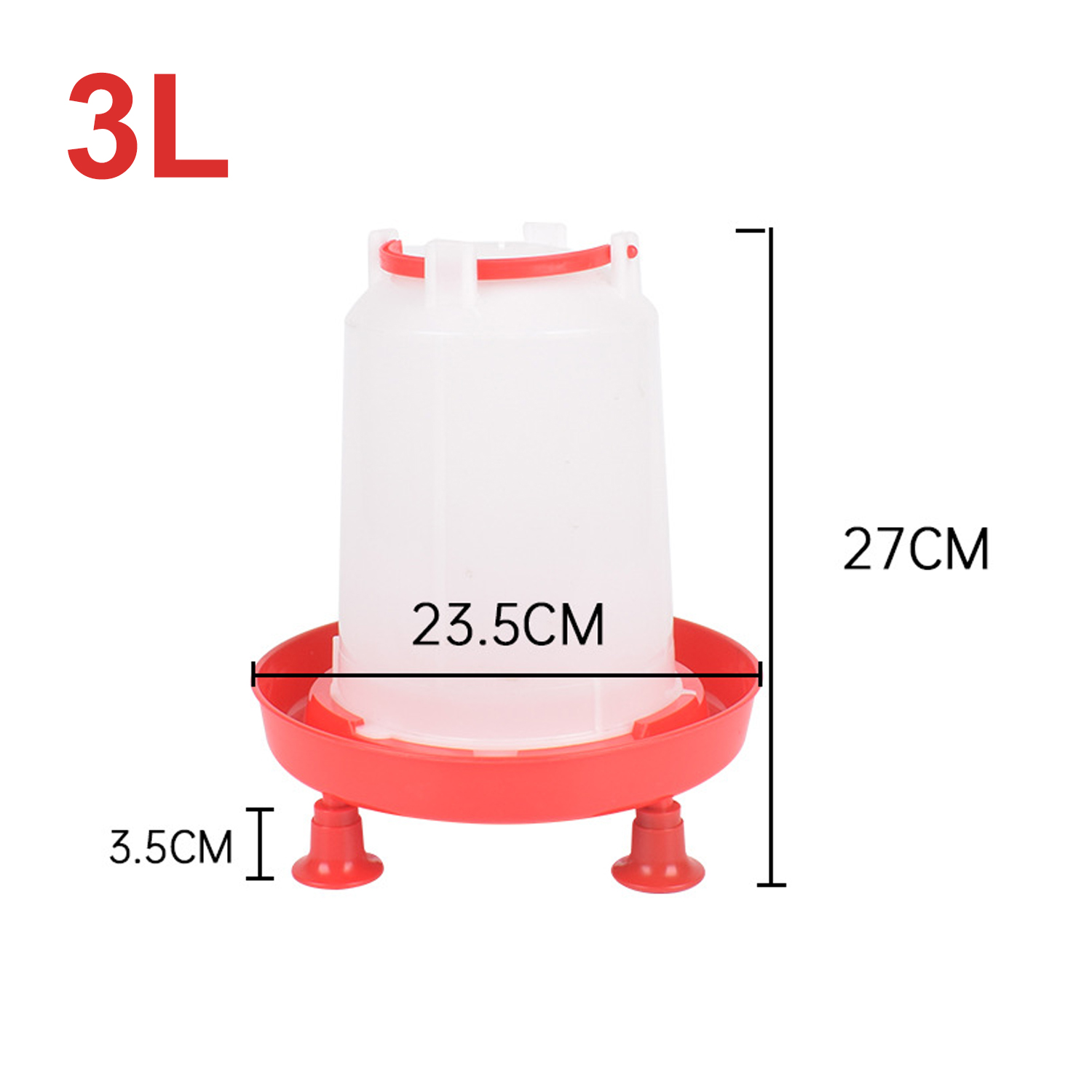 3L/1.5kg/3kg Poultry Drinking Feeding Bucket With Stander Feeder Drinker Chicken Coop Water Supply Quail Turkey Feeding Supplies