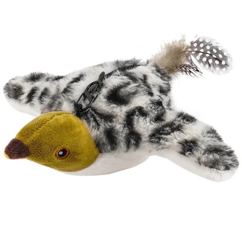 2025 New Rechargeable Jacket Replacement, Interactive Tapping and Chirping Bird Cat Toy, Popular Bird Toy for Cats