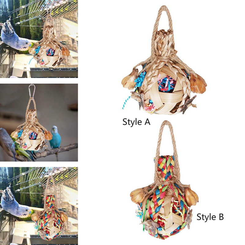 Chew Toy Ball Cage Bite Hanging Training Bird Chewing Toy For Macaws Budgies Finches Cockatoos B