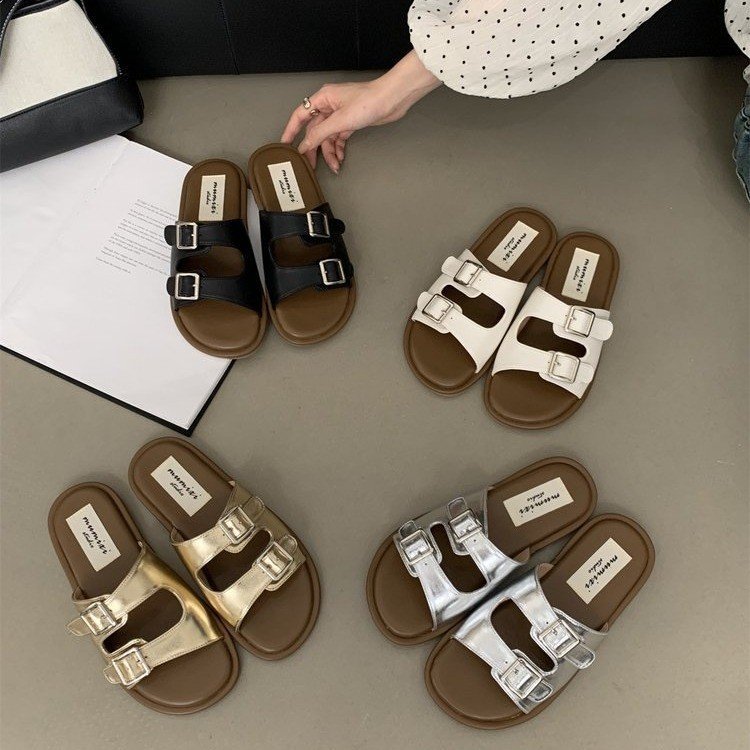 Free Shipping slides designer Slippers for womans flat sandals fashion black slipper outdoor Indoor buckle women shoes