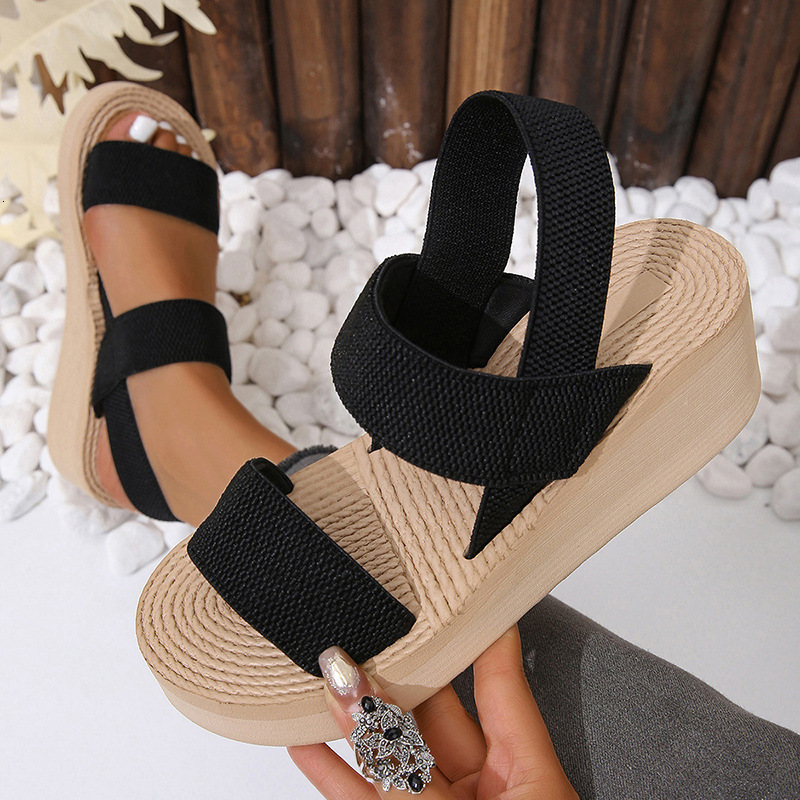 2025 new Roman imitation hemp rope with sloping heels and exposed toes for women's sandals ddmykukumalu